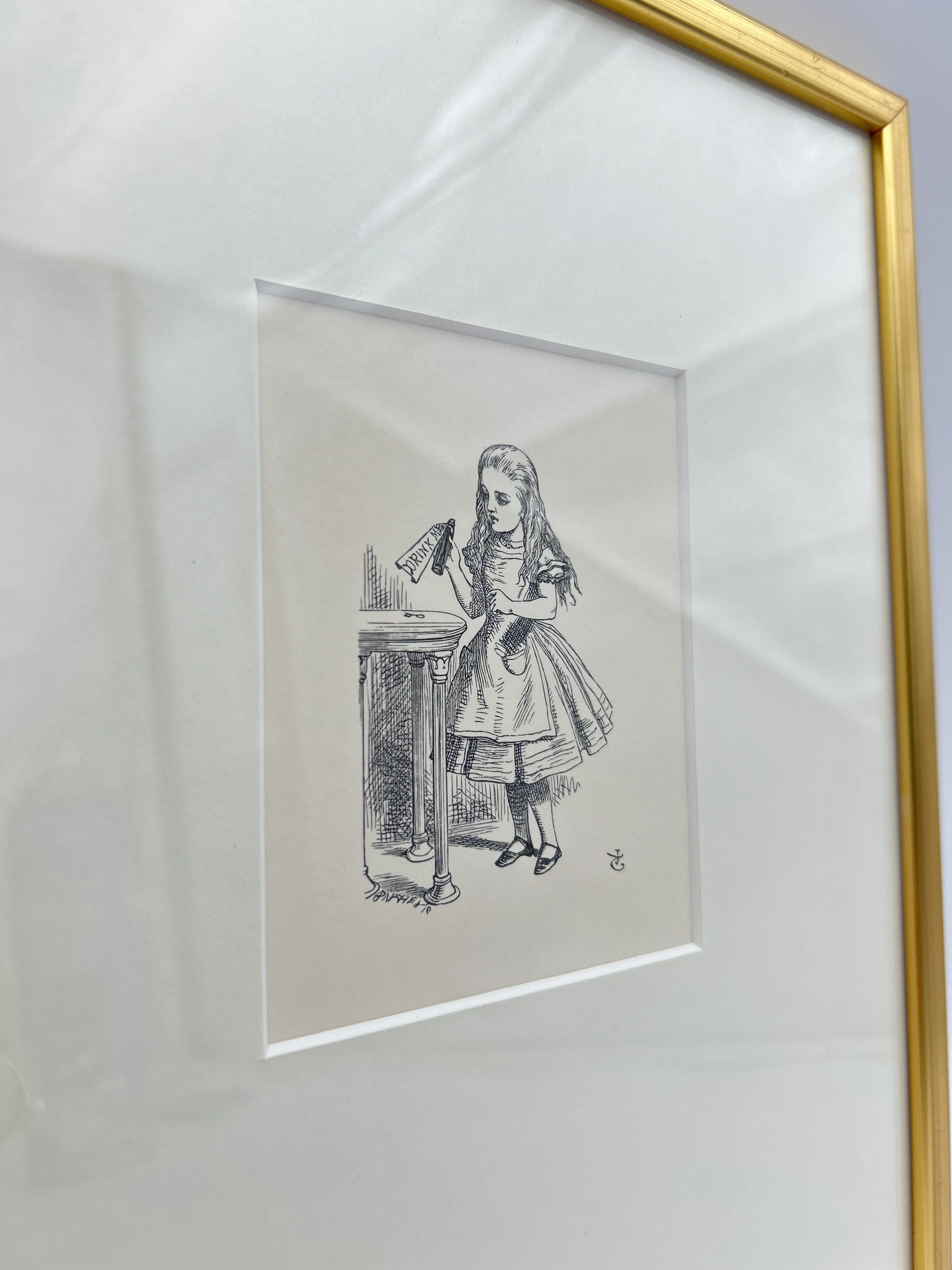 Alice in Wonderland Chapter I “Drink Me” Framed Illustration - Image 2
