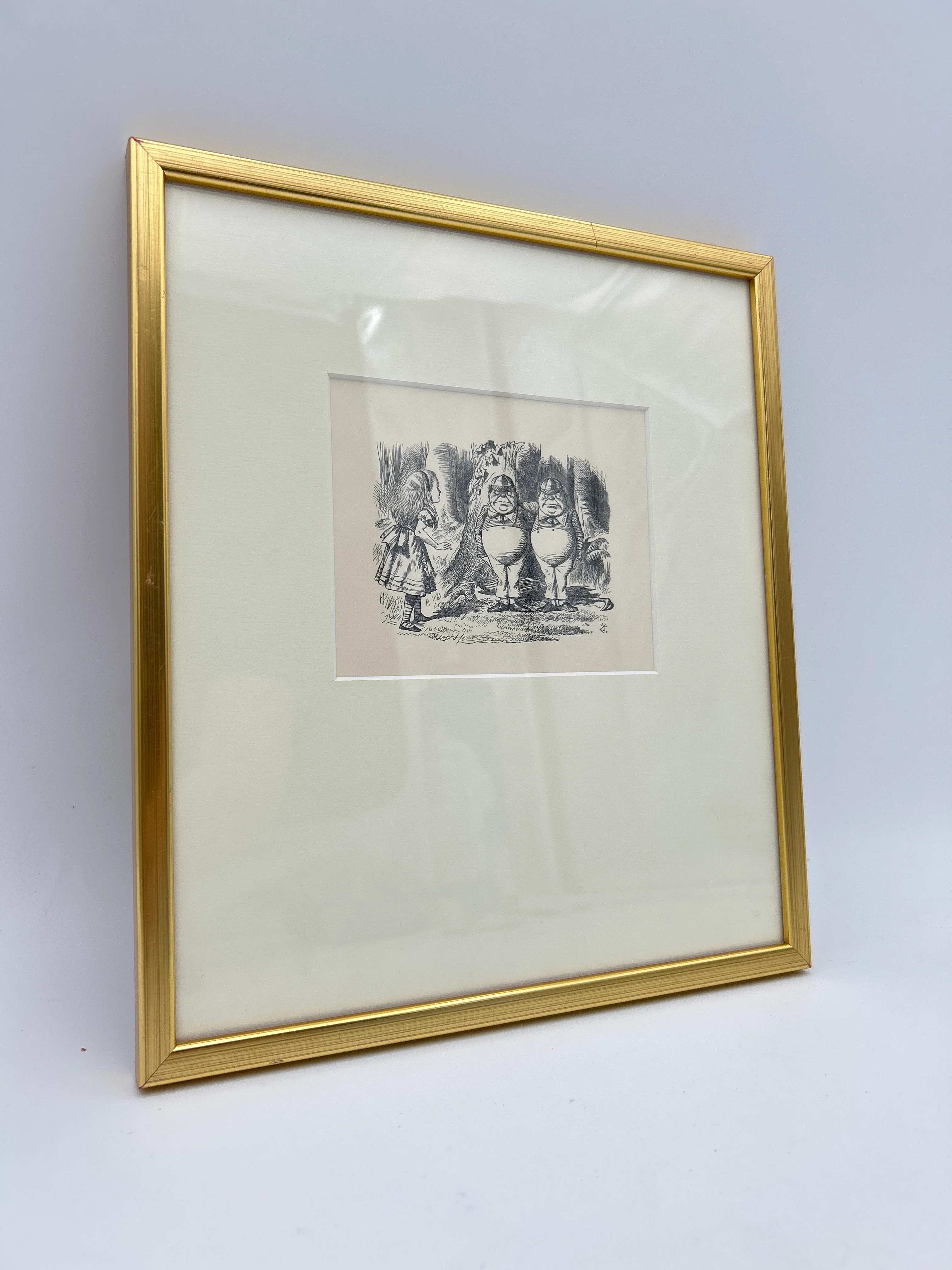 Alice In Wonderland Chapter VII Tweedledee and Tweedledum Framed Illustration