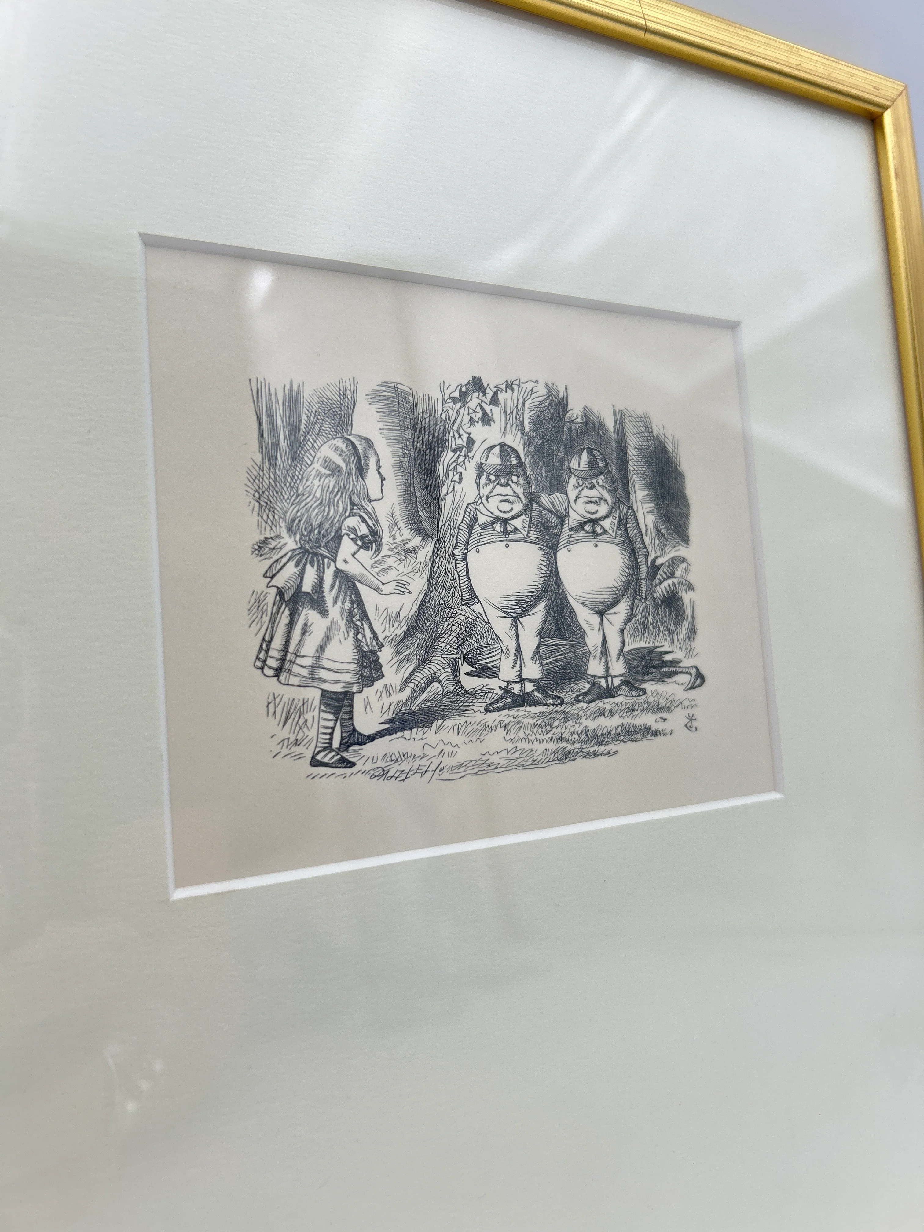 Alice In Wonderland Chapter VII Tweedledee and Tweedledum Framed Illustration - Image 2