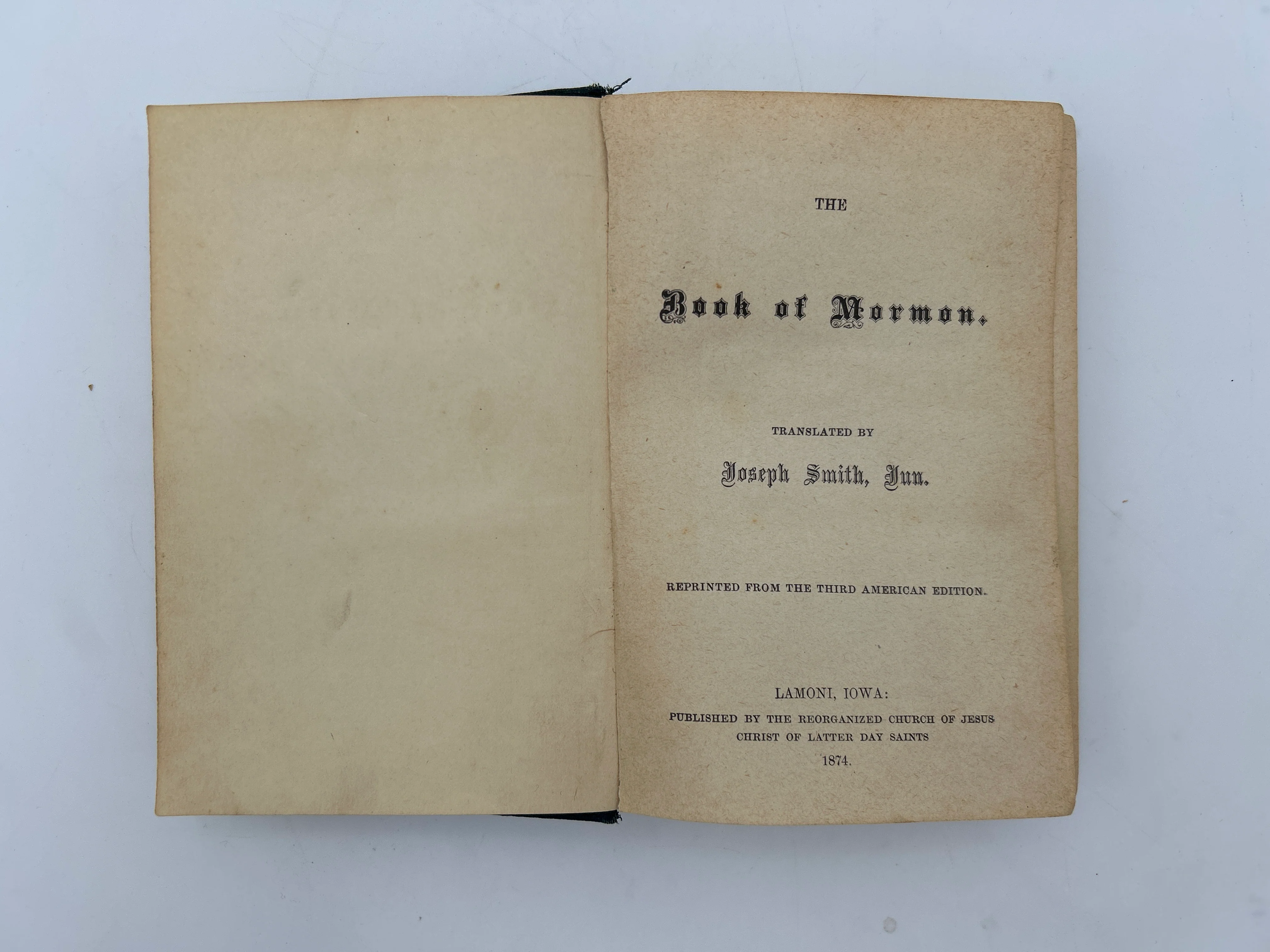 Book of Mormon (RLDS) 1874 - Image 3