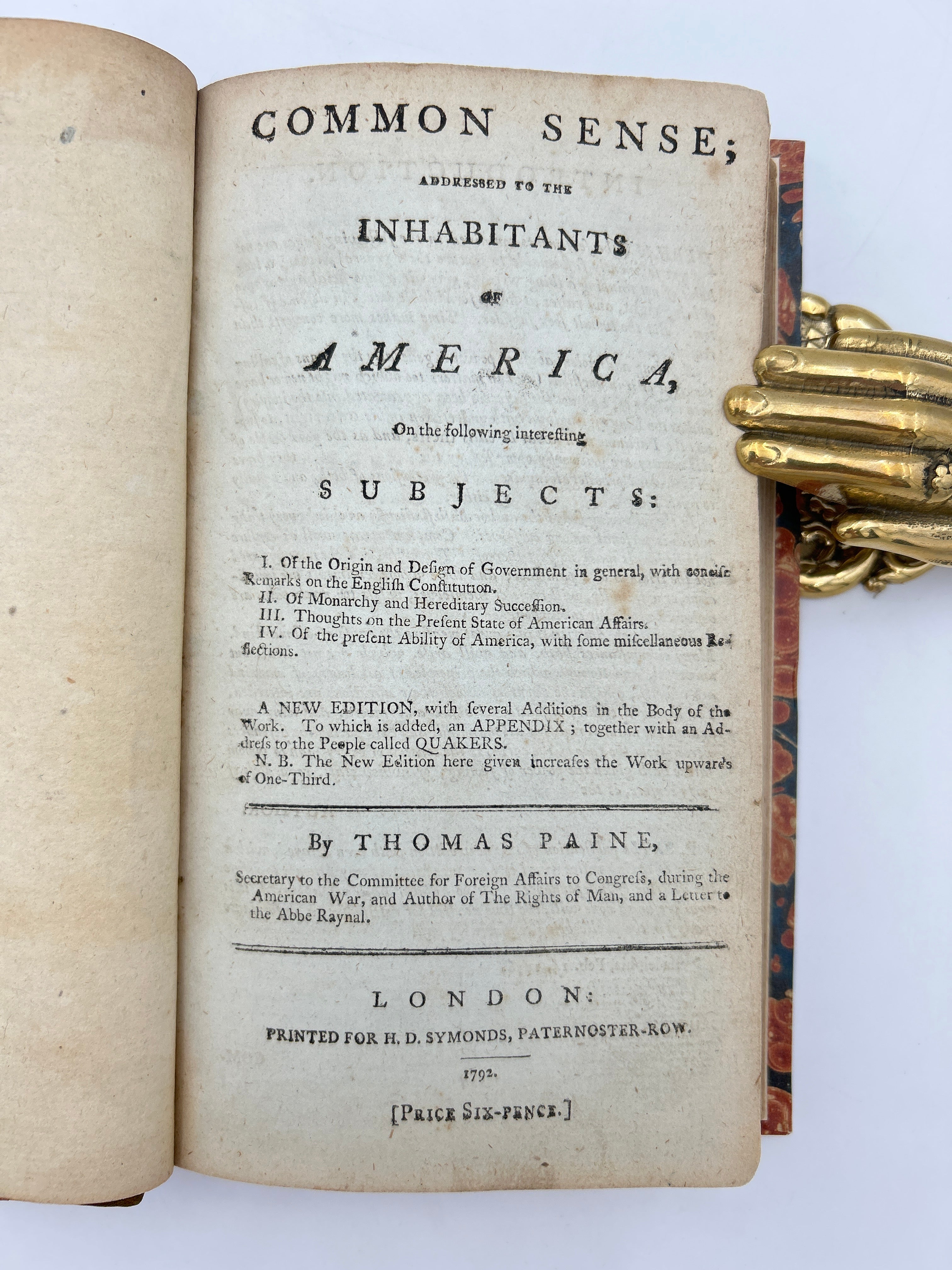 Five 1792 Selections from “Common Sense” - Image 3