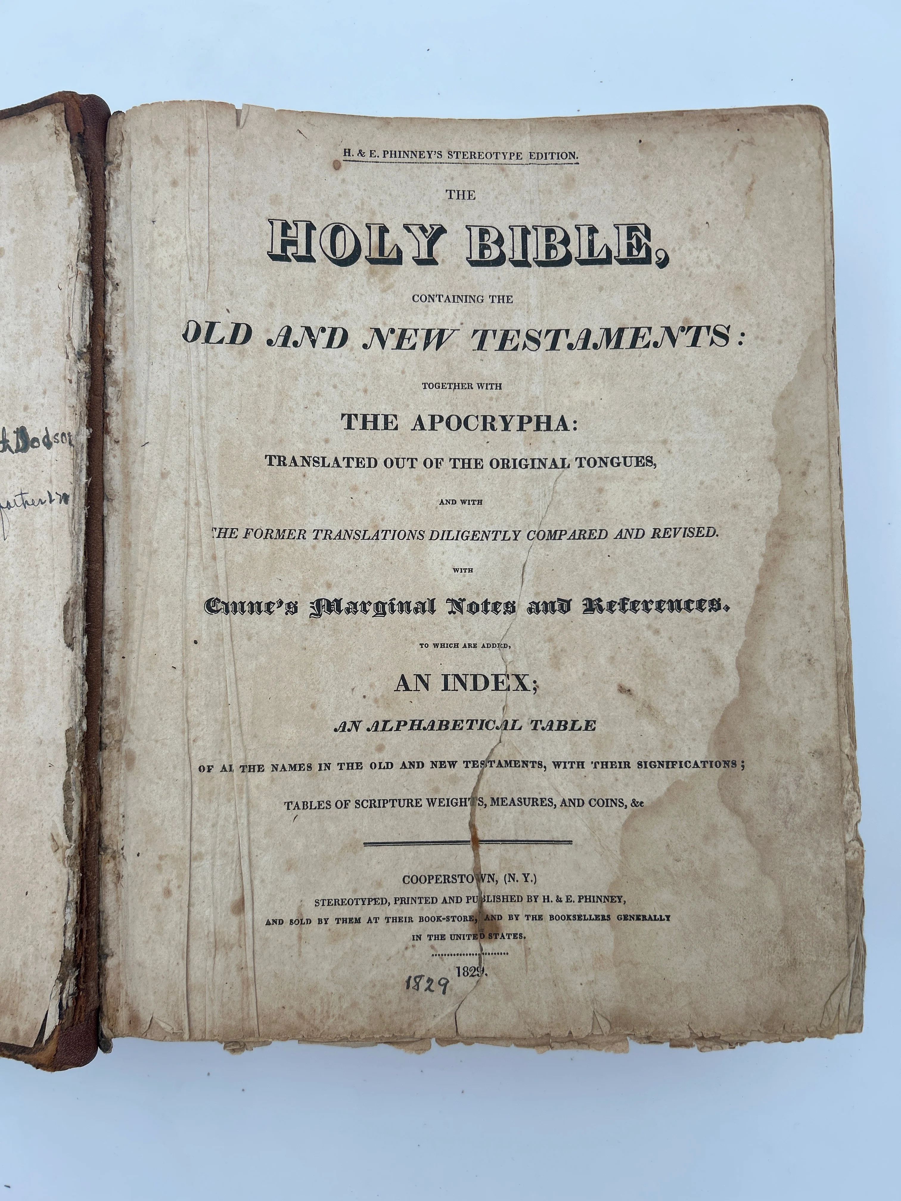 Cooperstown Bible 1829 - Image 4