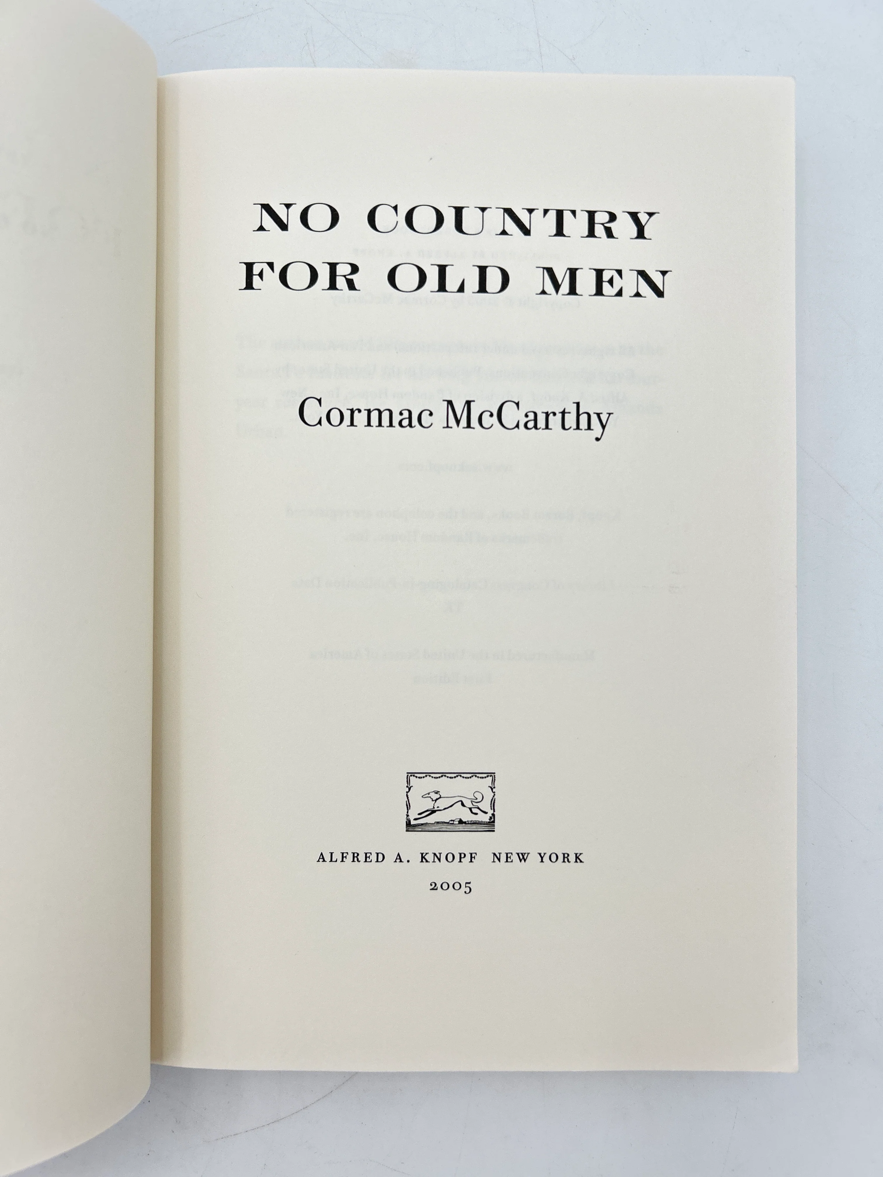 No Country for Old Men Advance Reader’s Edition - Image 3