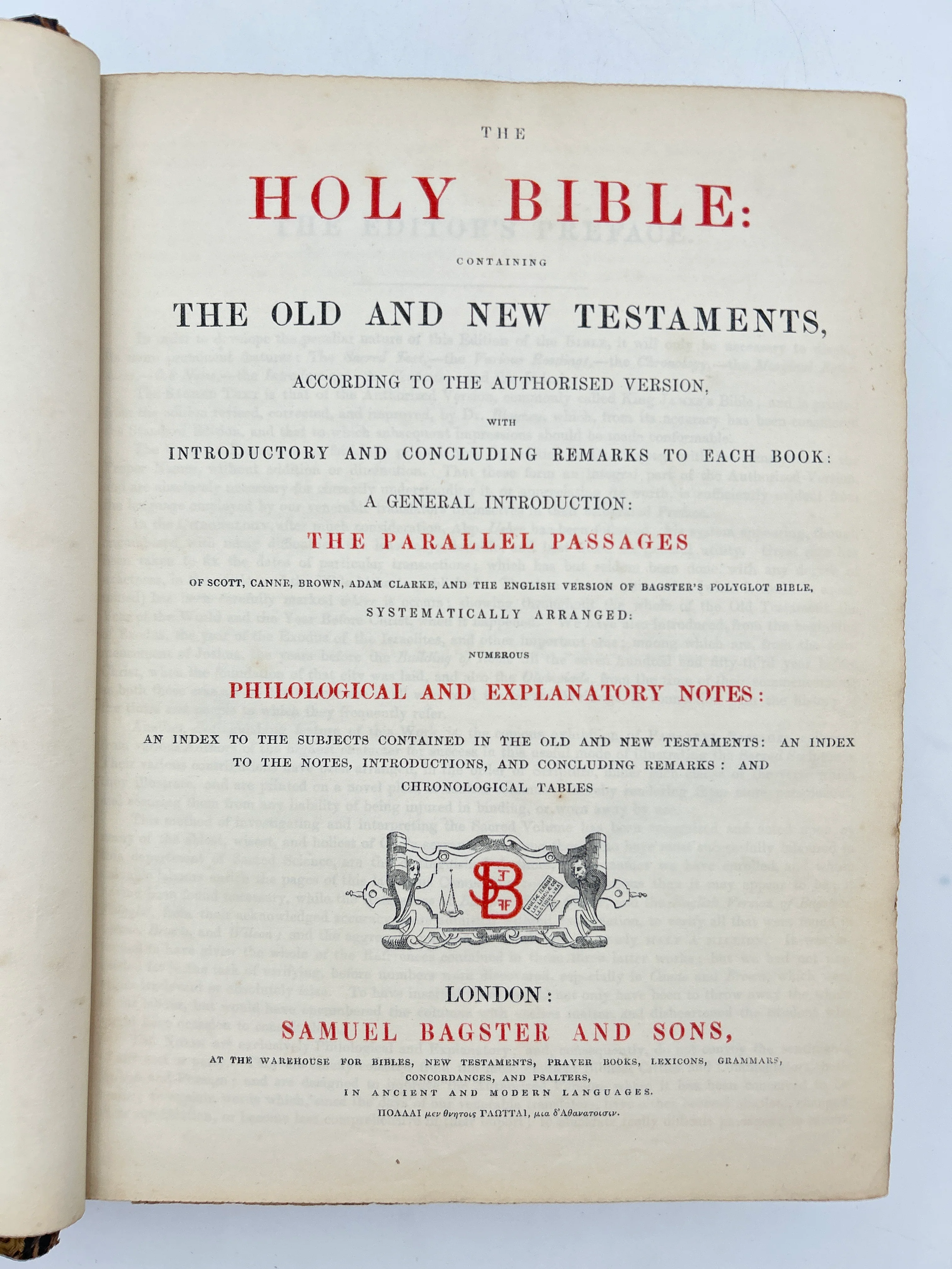 Parallel Bible 1846 With Fore Edge Painting - Image 3
