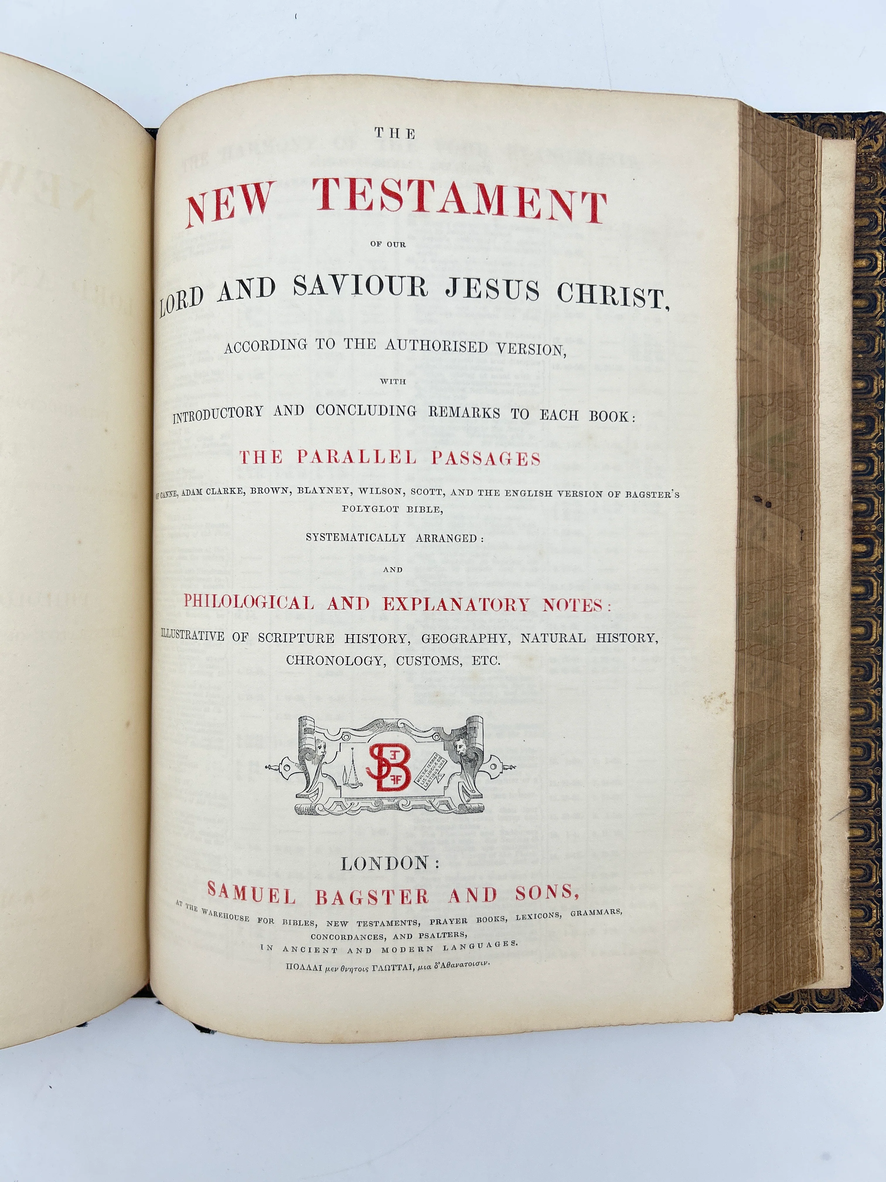 Parallel Bible 1846 With Fore Edge Painting - Image 8
