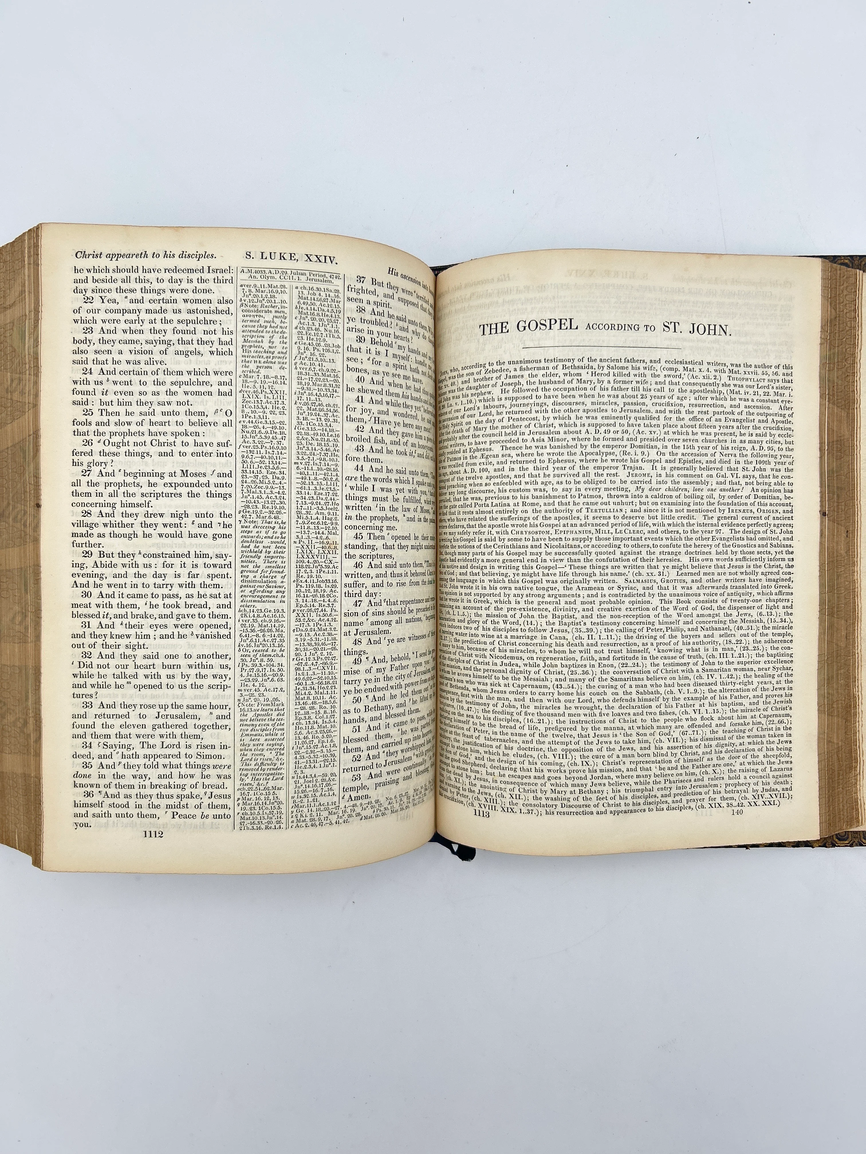Parallel Bible 1846 With Fore Edge Painting - Image 9