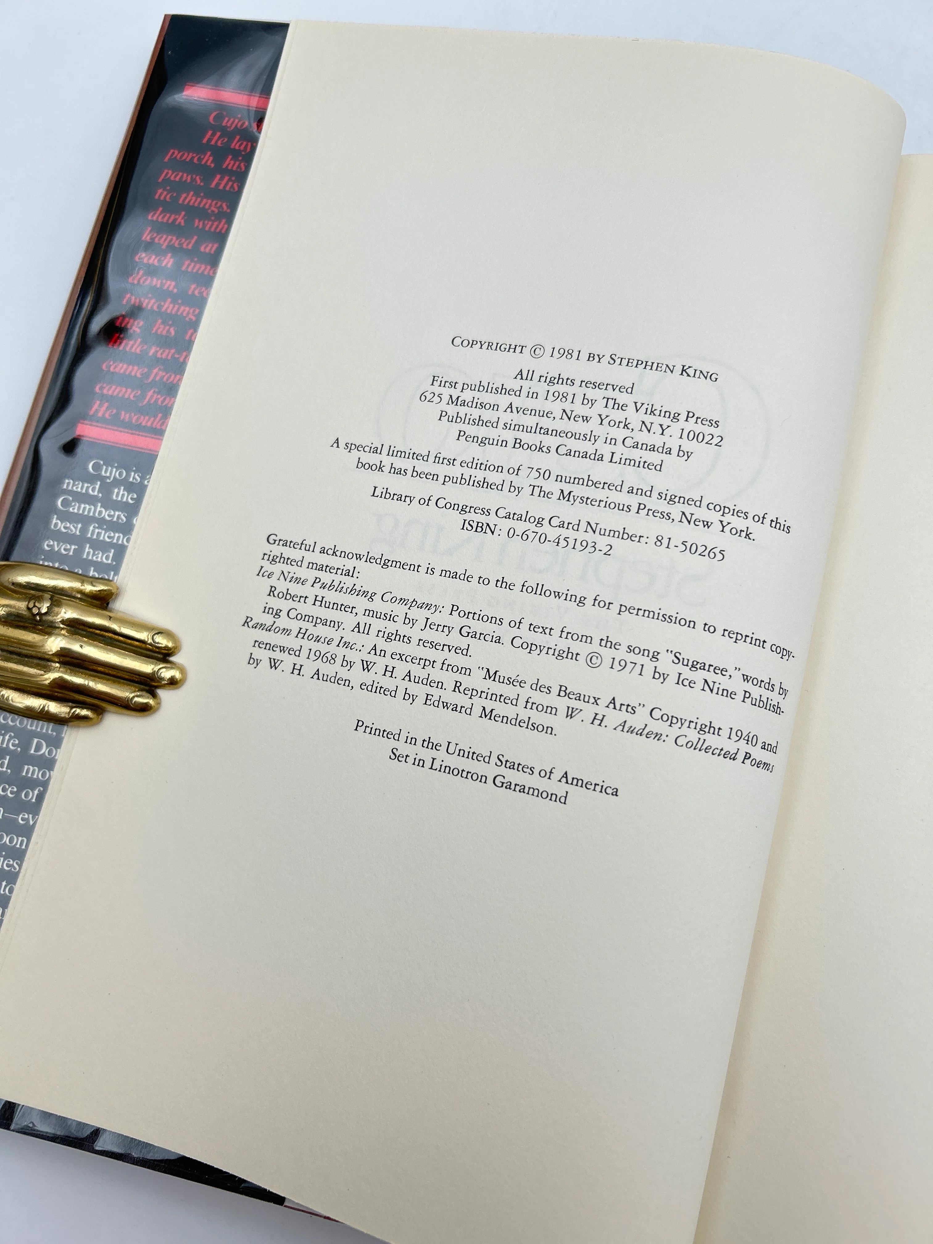 Signed Typescript Excerpt from Cujo with First Edition Copy - Image 6