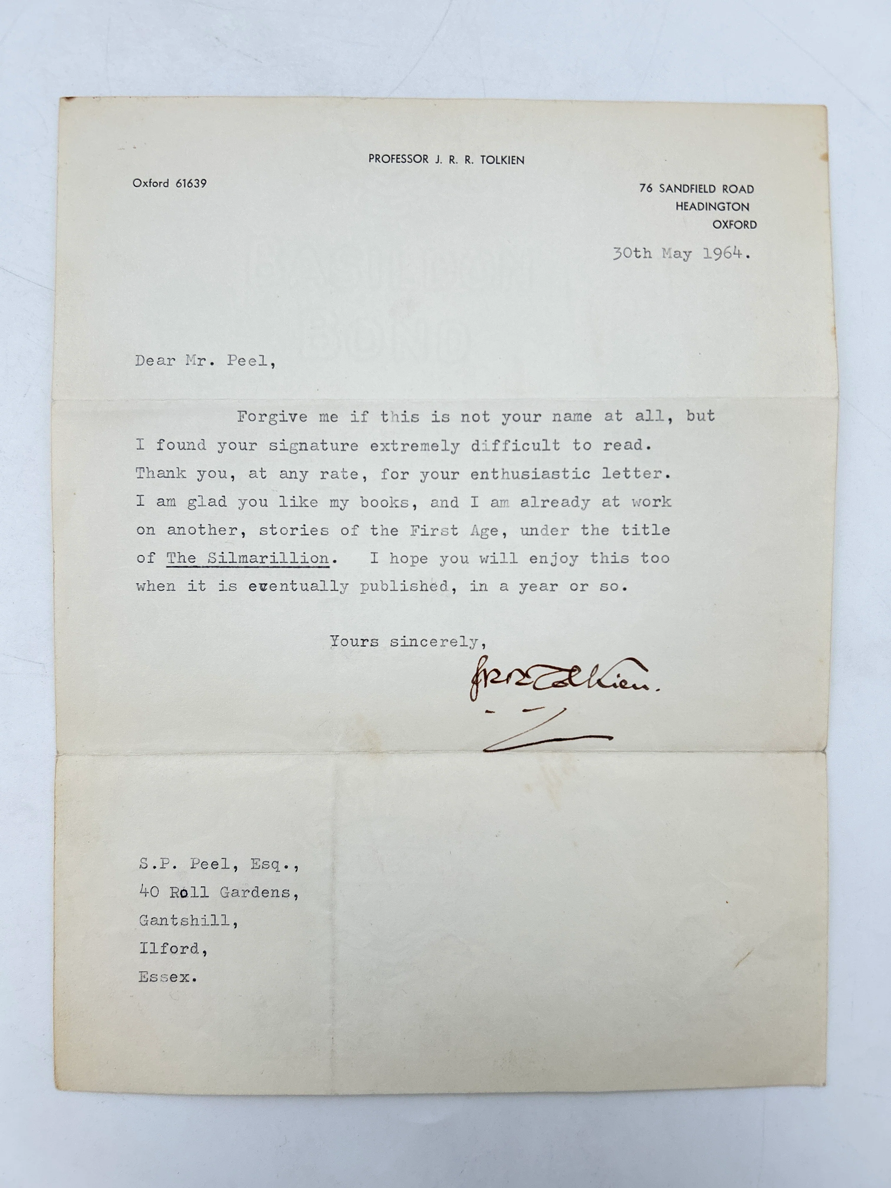 The Silmarillion with Signed Letter - Image 5